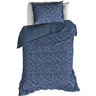 MerchandiseFever Dekbedovertrek Katoen Flanel Alvaro - Eenpersoons - 140 x 200/220 cm - Blauw
