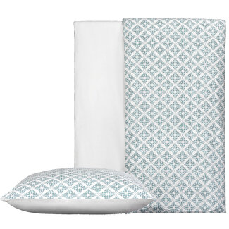 MerchandiseFever Dekbedovertrek Katoen Satijn Azulejos - Eenpersoons - 140 x 200/220 cm - Blauw