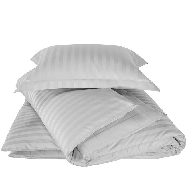 MerchandiseFever De Witte Lietaer Dekbedovertrek Katoen Satijn, Zygo Silver - 140 x 220 + 60 x 70 cm
