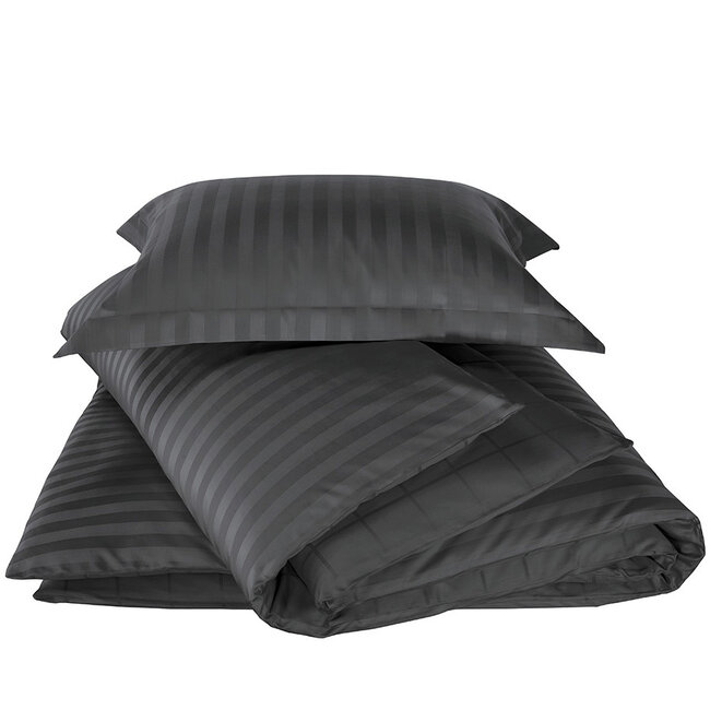 MerchandiseFever De Witte Lietaer Dekbedovertrek Katoen Satijn, Zygo Ebony - 140 x 220 + 60 x 70 cm