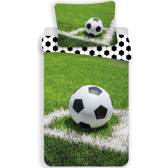 MerchandiseFever Voetbal Dekbedovertrek, Corner - 140 x 200 cm + 70 x 90 cm - Katoen