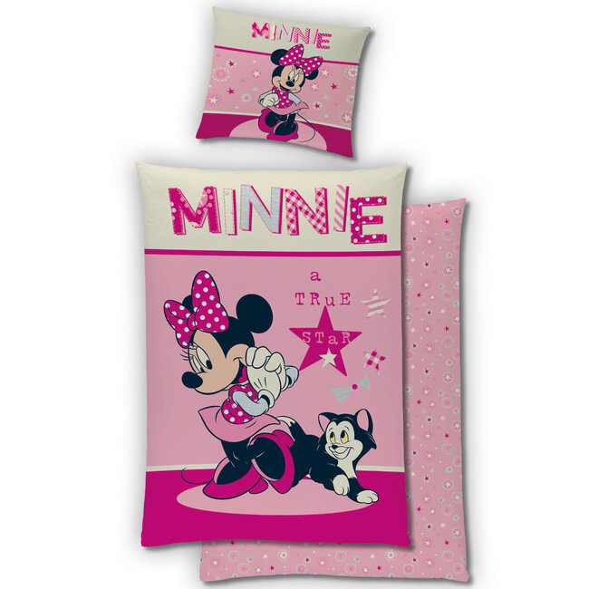 MerchandiseFever Disney Minnie Mouse Dekbedovertrek - 140 x 200 cm + 63 x 63 cm - Flanel