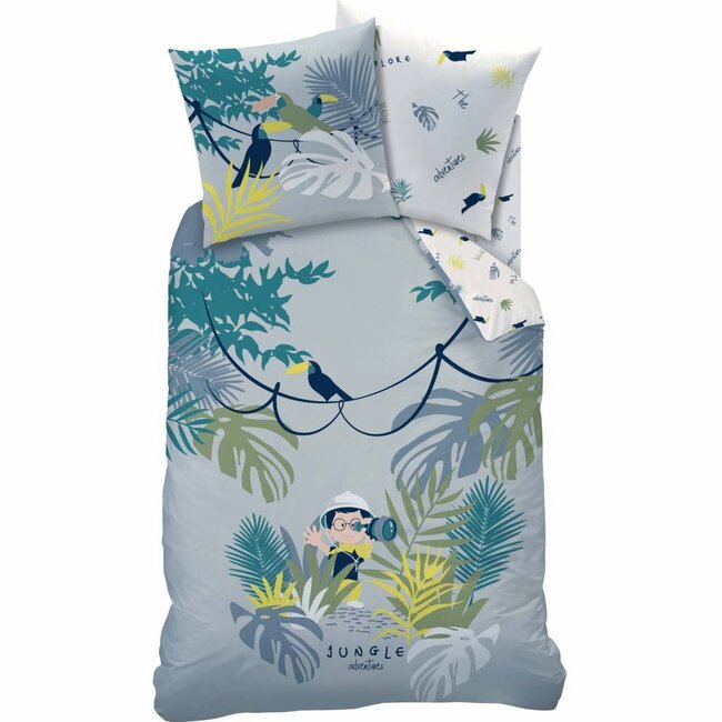 MerchandiseFever Matt & Rose Dekbedovertrek Onderzoeker 140 x 200 cm + 1 kussensloop 63 x 63 cm - 100% Katoen