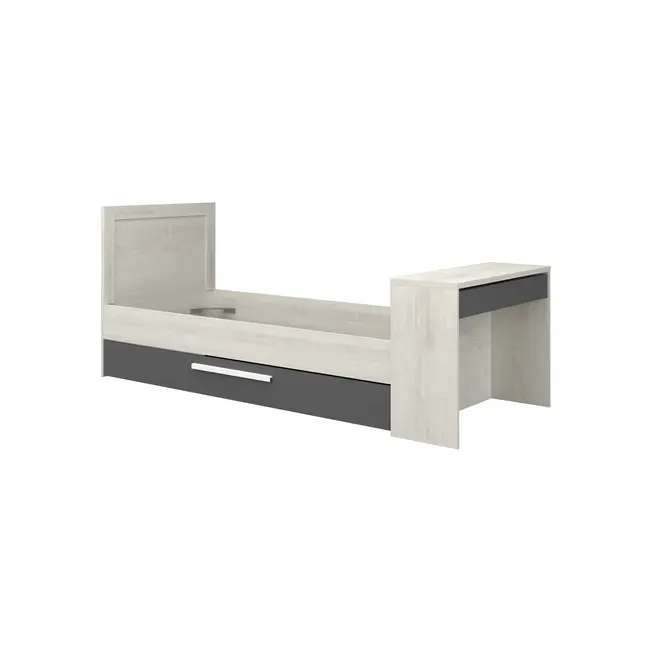 Trasman Kinderbed Shipley- Grijs eiken met antraciet