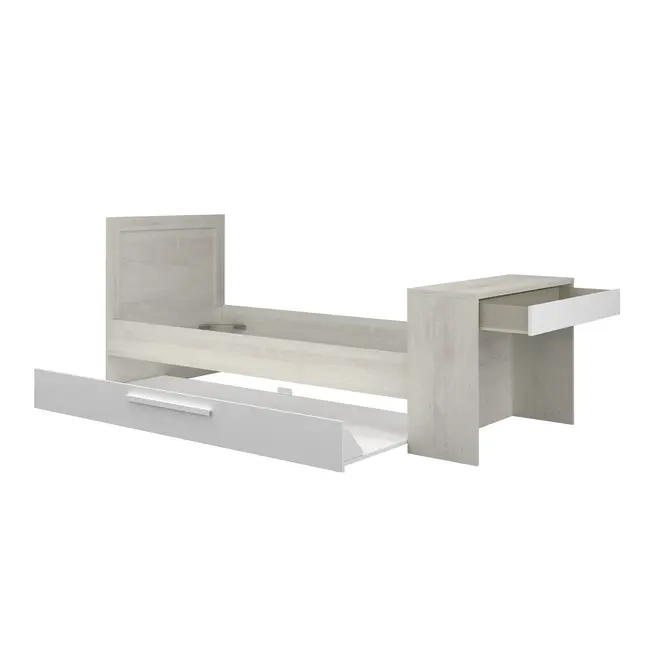 Trasman Kinderbed Shipley- Grijs eiken met wit