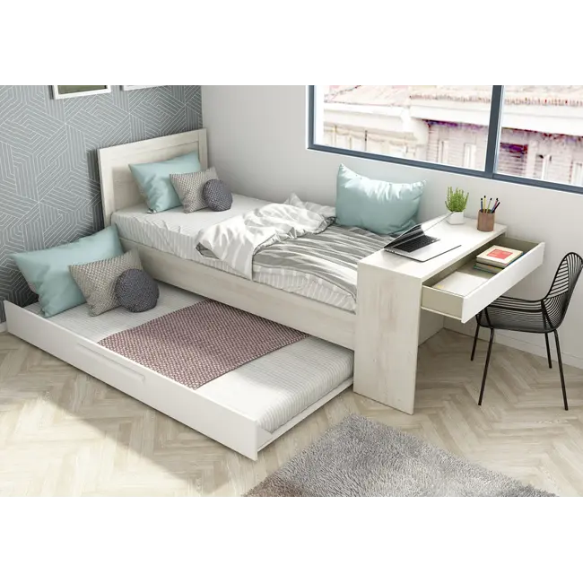 Trasman Kinderbed Shipley- Grijs eiken met wit