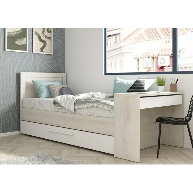 Trasman Kinderbed Shipley- Grijs eiken met wit