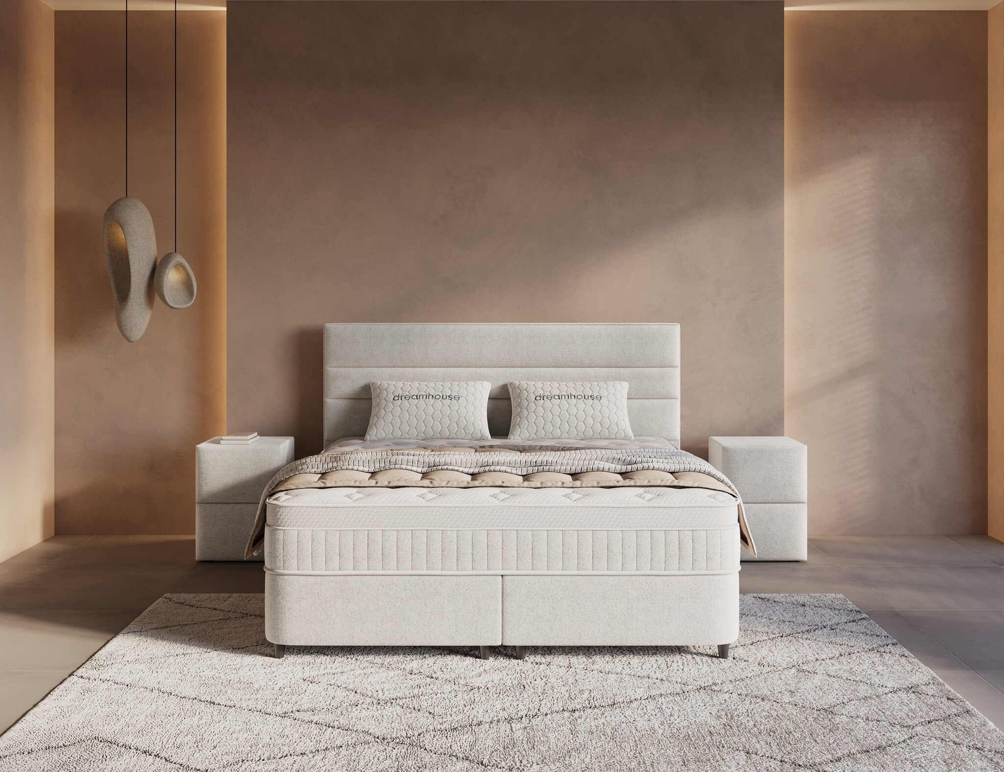 Opbergboxspring Horizon off white