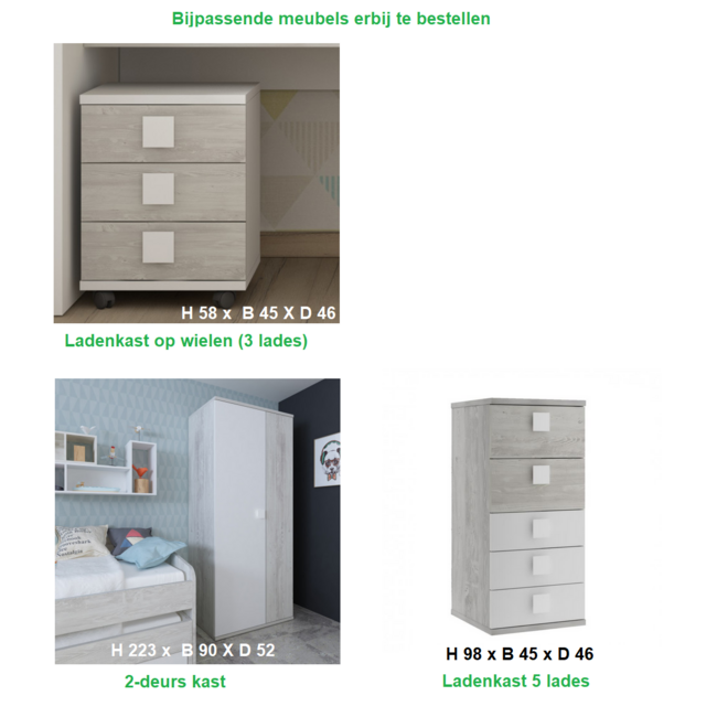 Trasman Stapelbed Maxim Wit- 90x200 cm