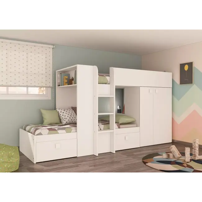 Trasman Stapelbed Maxim Wit- 90x200 cm