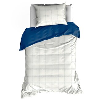 MerchandiseFever Dekbedovertrek Juul Blue Indigo - 140 x 200/220 + 60 x 70 cm - Katoen Satijn