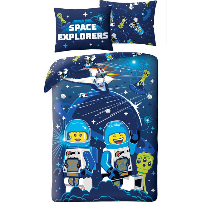 MerchandiseFever Lego Dekbedovertrek Space Explorers - 140 x 200 + 70 x 90 cm - Polyester