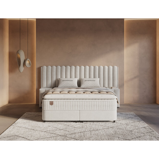 Dreamhouse Opbergboxspring Imperial XL incl. 2 nachtkasten- Beige