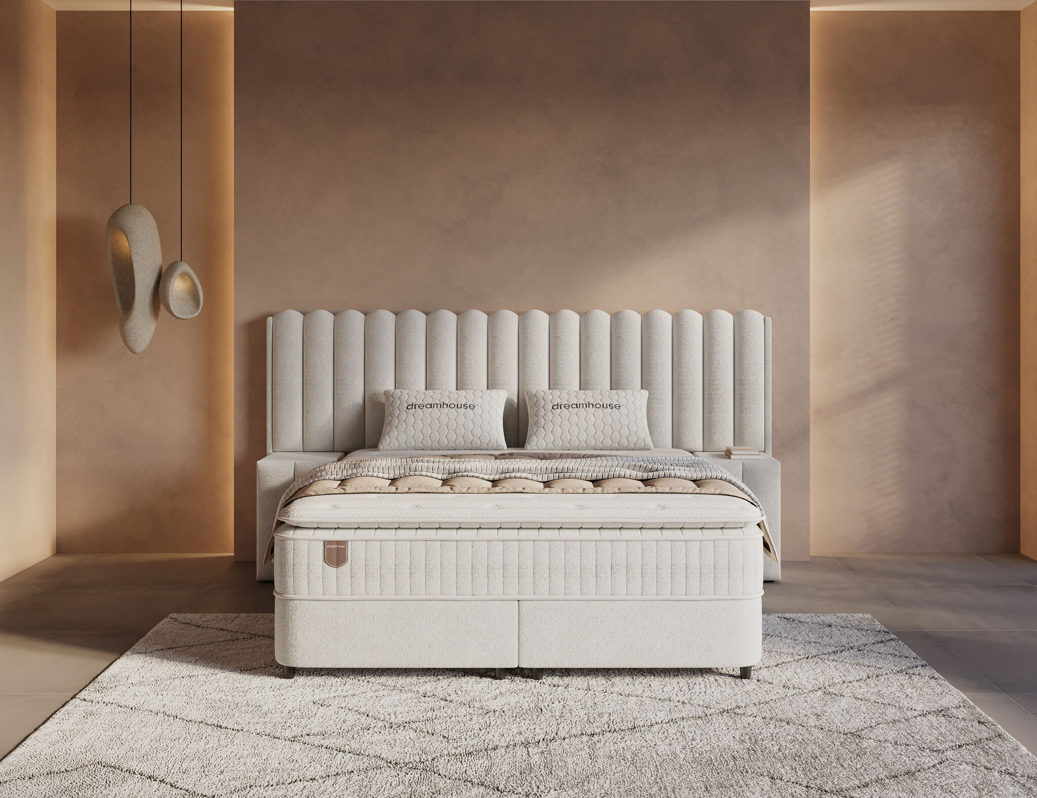 Dreamhouse Opbergboxspring Imperial XL incl. 2 nachtkasten- Beige