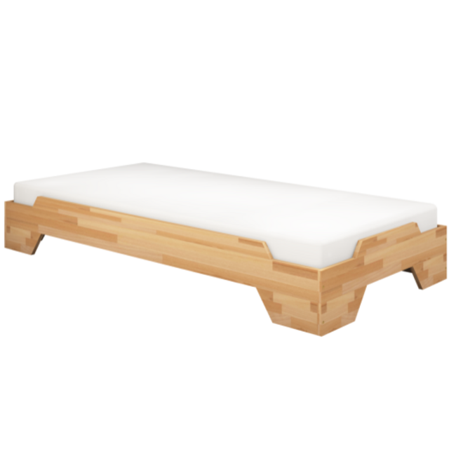 INFANSKIDS Stapelbed BeukenBlok 90x200 cm- Massief houten kernbeuken