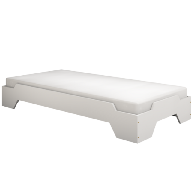 INFANSKIDS Stapelbed BeukenBlok 90x200 cm- Massief houten wit