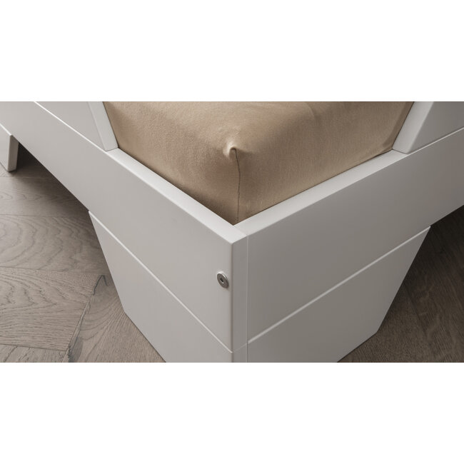 INFANSKIDS Stapelbed BeukenBlok 90x200 cm- Massief houten wit