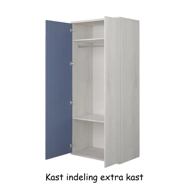 Trasman Hoogslaper Spectra Blauw met bureau en bed