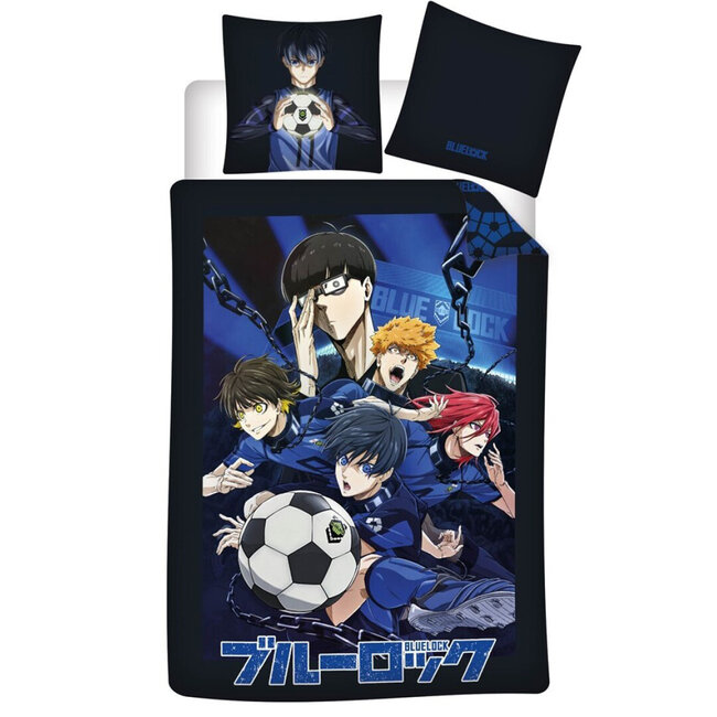 MerchandiseFever Blue Lock Dekbedovertrek Soccer - 140 x 200 cm / 65 x 65 cm - Polyester