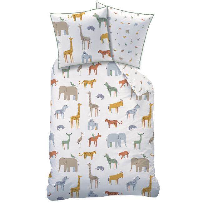 MerchandiseFever Matt & Rose Dekbedovertrek, Kenya - Eenpersoons -140 x 200 + 63 x 63 cm - Katoen