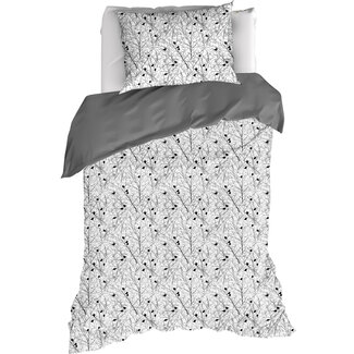 MerchandiseFever Dekbedovertrek Charlie, Black - 140 x 200/220 - Katoen Percal
