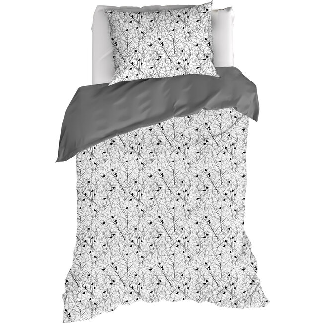 MerchandiseFever De Witte Lietaer Dekbedovertrek Charlie, Black - Eenpersoons - 140 x 220 cm + 60 x 70 cm - Katoen Percal