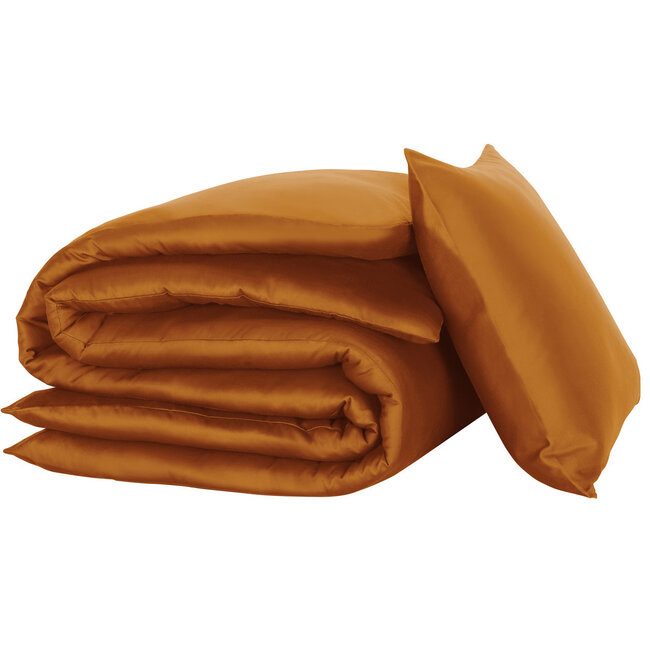 MerchandiseFever De Witte Lietaer Dekbedovertrek Olivia, Copper - 140 x 200/220 + 60 x 70 cm - Katoen Satijn