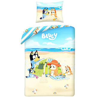 MerchandiseFever Bluey Dekbedovertrek Beach - Katoen