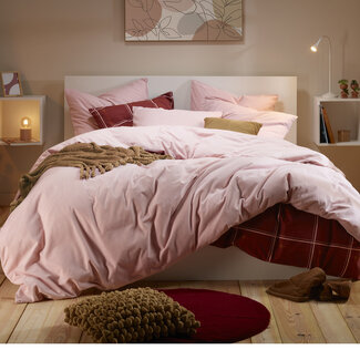 MerchandiseFever Dekbedovertrek Freya Pearl Pink - Eenpersoons - 140 x 220 cm - Katoen Flanel
