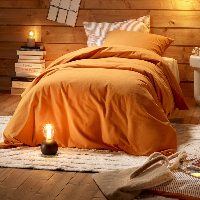 MerchandiseFever De Witte Lietaer Dekbedovertrek, Laura Copper - 140 x 220 cm + 60 x 70 cm - 100% Katoen Flanel