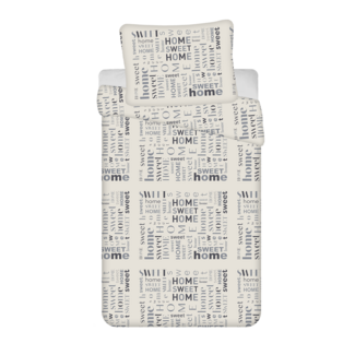 MerchandiseFever Dekbedovertrek Home Sweet Home - Eenpersoons - 140 x 200 cm  - Teddy Fleece