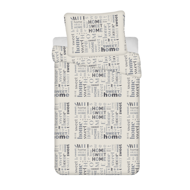 MerchandiseFever Sweet Home Dekbedovertrek, Home Sweet Home - Eenpersoons - 140 x 200 + 70 x 90 cm  - Teddy Fleece