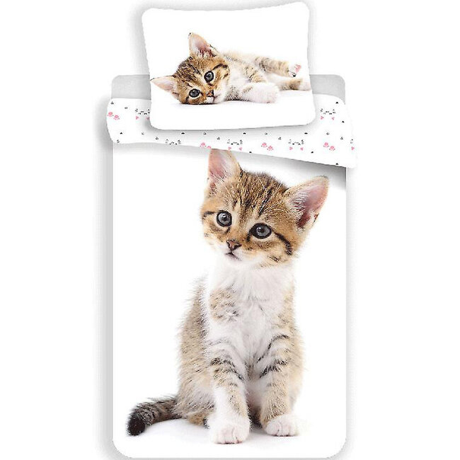 MerchandiseFever Animal Pictures Dekbedovertrek Kitten 140 x 200 + 70 x 90 cm - Katoen