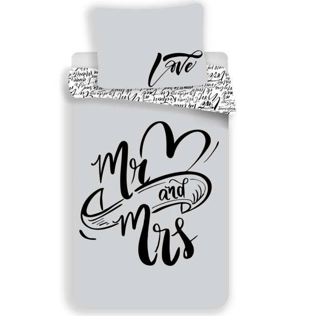 MerchandiseFever Mr & Mrs Dekbedovertrek - 140x200 + 70x90cm - Katoen