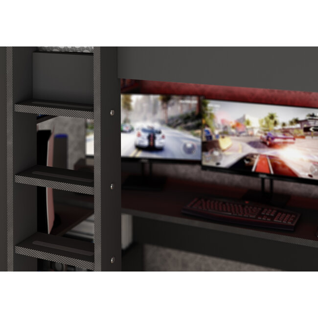 Trasman Hoogslaper The Cube Gamingbed - Antraciet