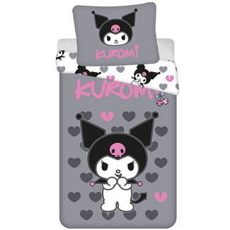 MerchandiseFever Hello Kitty Dekbedovertrek Kuromi Hearts - Katoen