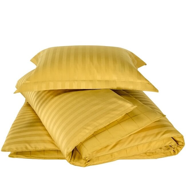 MerchandiseFever De Witte Lietaer Dekbedovertrek Katoen Satijn, Zygo Ochre - 140 x 220 + 60 x 70 cm