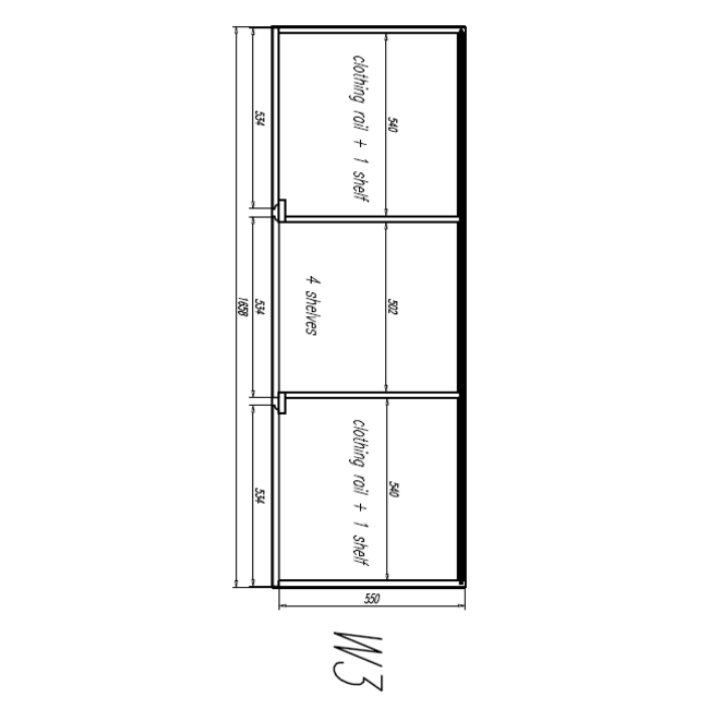 Vipack 3- Deurs kledingkast Lara Wit
