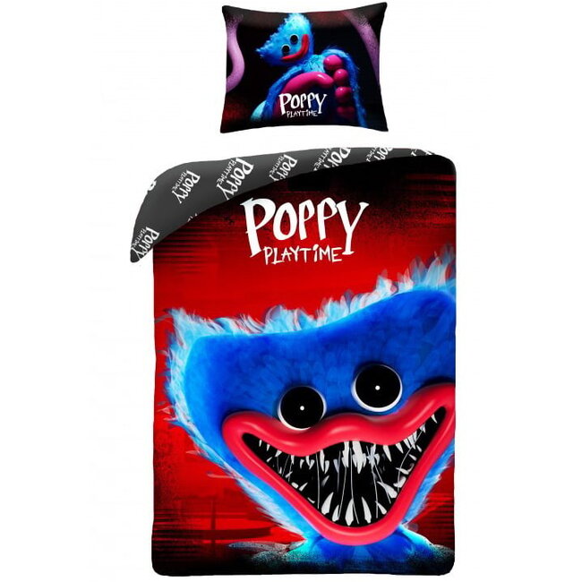 MerchandiseFever Poppy Playtime Dekbedovertrek,  Huggy Wuggy - 140 x 200 cm + 70 x90 cm - Katoen