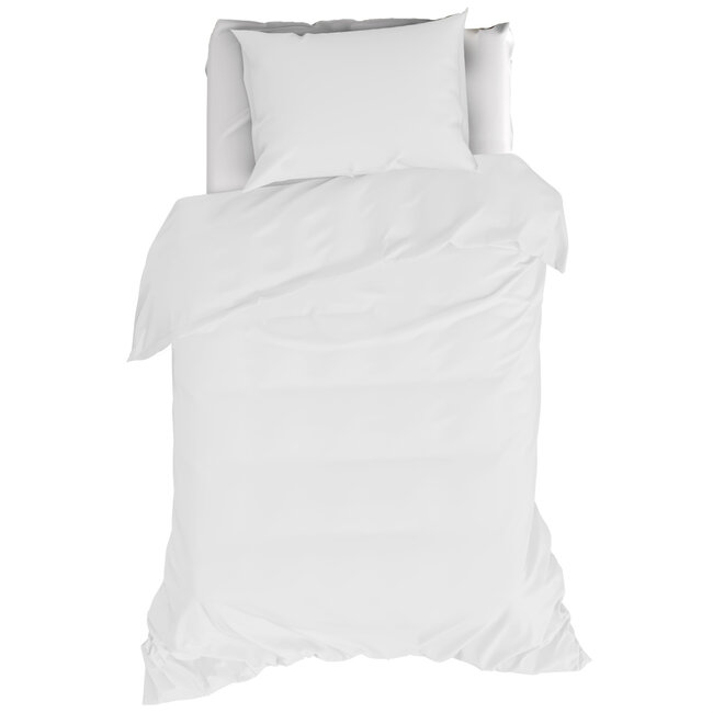 MerchandiseFever Moodit Dekbedovertrek, Basil White - 140 x 220 + 60 x 70 cm - Katoen