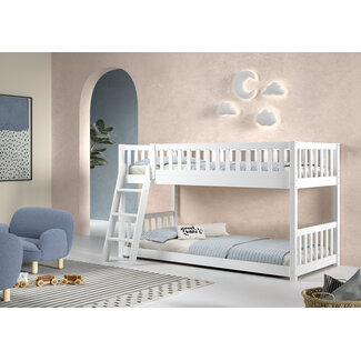 Vipack Stapelbed montessori Ronald Wit 90x200 - 122 cm hoog