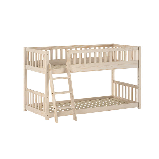 Vipack Stapelbed montessori Ronald  Natuur 90x200 - 122 cm hoog