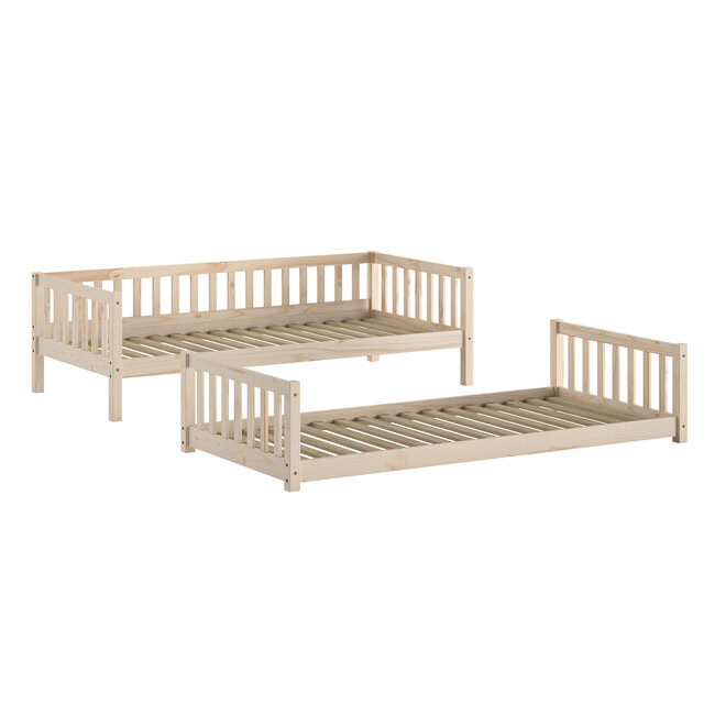 Vipack Stapelbed montessori Ronald  Natuur 90x200 - 122 cm hoog