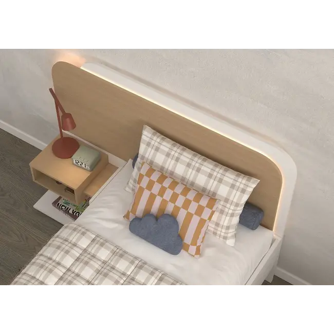 Trasman Kinderbed 1-persoons Doze - Wit/ Lichteiken Bed