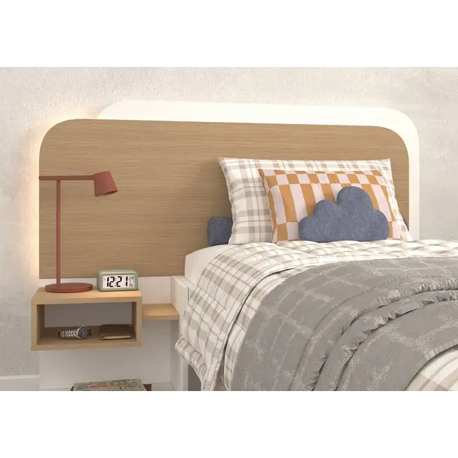 Trasman Kinderbed 1-persoons Doze - Wit/ Lichteiken Bed