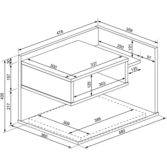 Trasman Kinderbed 1-persoons Doze - Wit/ Lichteiken Bed