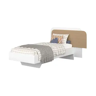 Trasman Kinderbed Doze twijfelaar 120x200 cm- Wit/ Lichteiken Bed
