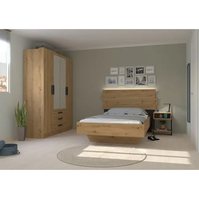 Trasman Kinderbed Doze twijfelaar 120x200 cm- Eikenkleur