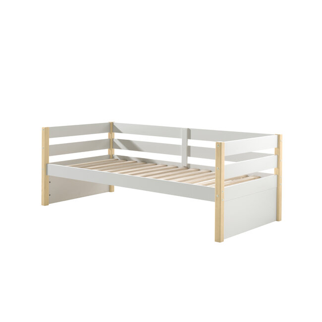 Vipack Vipack Kajuitbed Magrit- 90x200 cm- Wit/natuur- met slaaplade