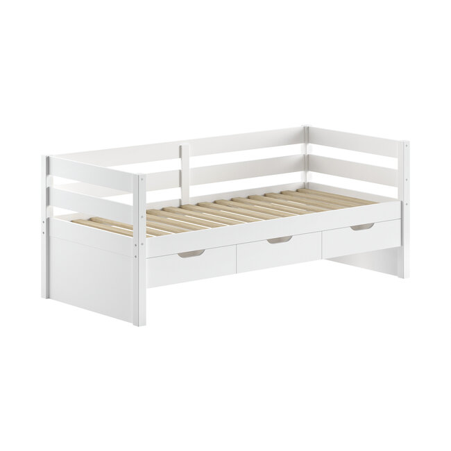 Vipack Vipack Kajuitbed Magrit- 90x200 cm- Wit - met opberglades